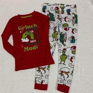 Dr. Seuss Grinch Pajama Set - Red and White boys 5t nwt